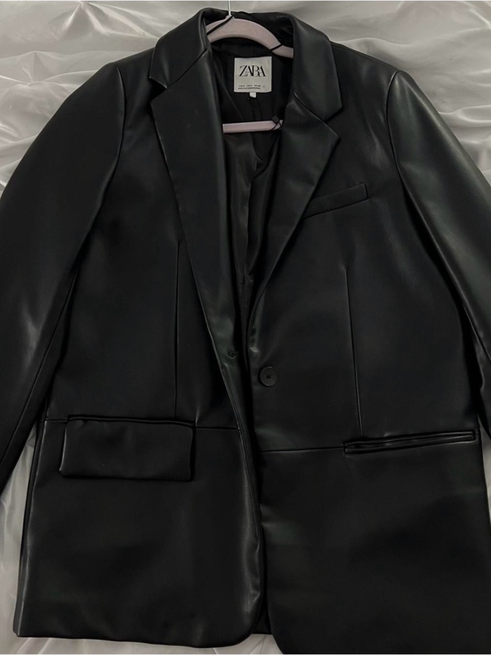 ZARA Black Jacket with White Label